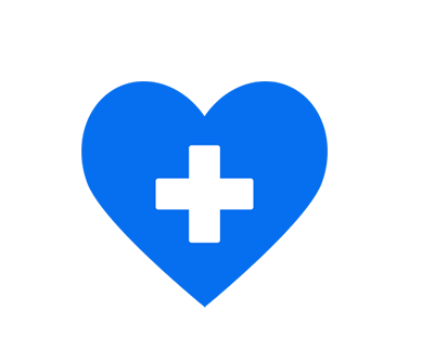 A blue heart with a white cross on it AI-generated content may be incorrect.