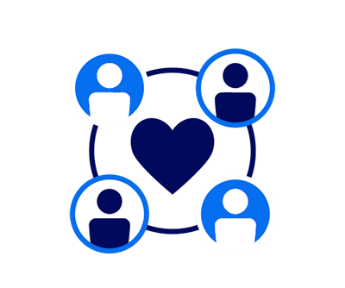 A group of people with a heart AI-generated content may be incorrect.