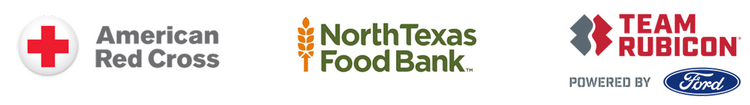 American Red Cross, North Texas Food Bank and Team Rubicon powered by Ford logos