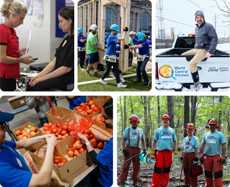 Collage of our partners helping the community