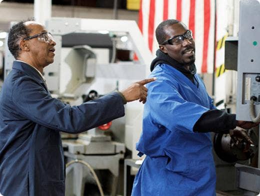 A person pointing at another person's shoulder AI-generated content may be incorrect.